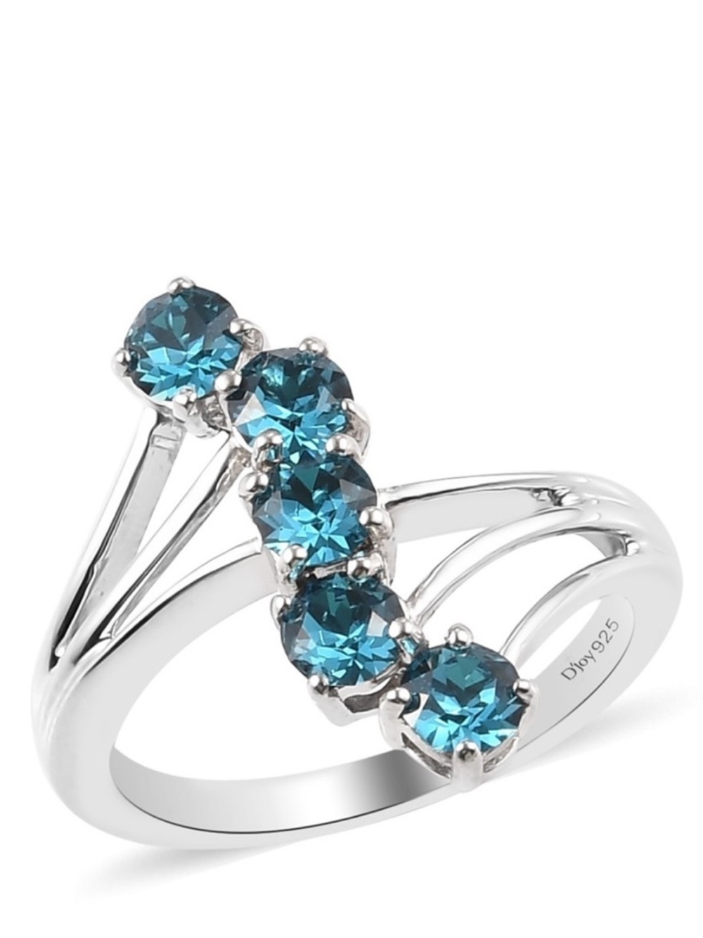 SWAROVSKI Blue Zircon Crystal Five Stone Ring